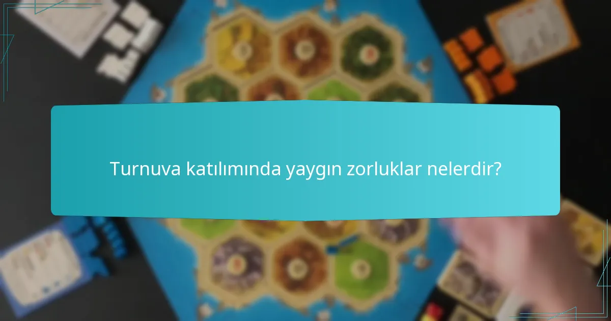 Turnuva katılımında yaygın zorluklar nelerdir?